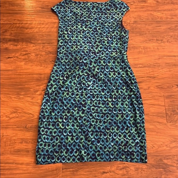 Lauren Ralph Lauren Blue Sheath Midi Dress with Bateau Neckline - Picture 7 of 12